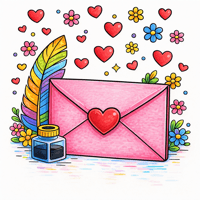 Love Letter coloring pages