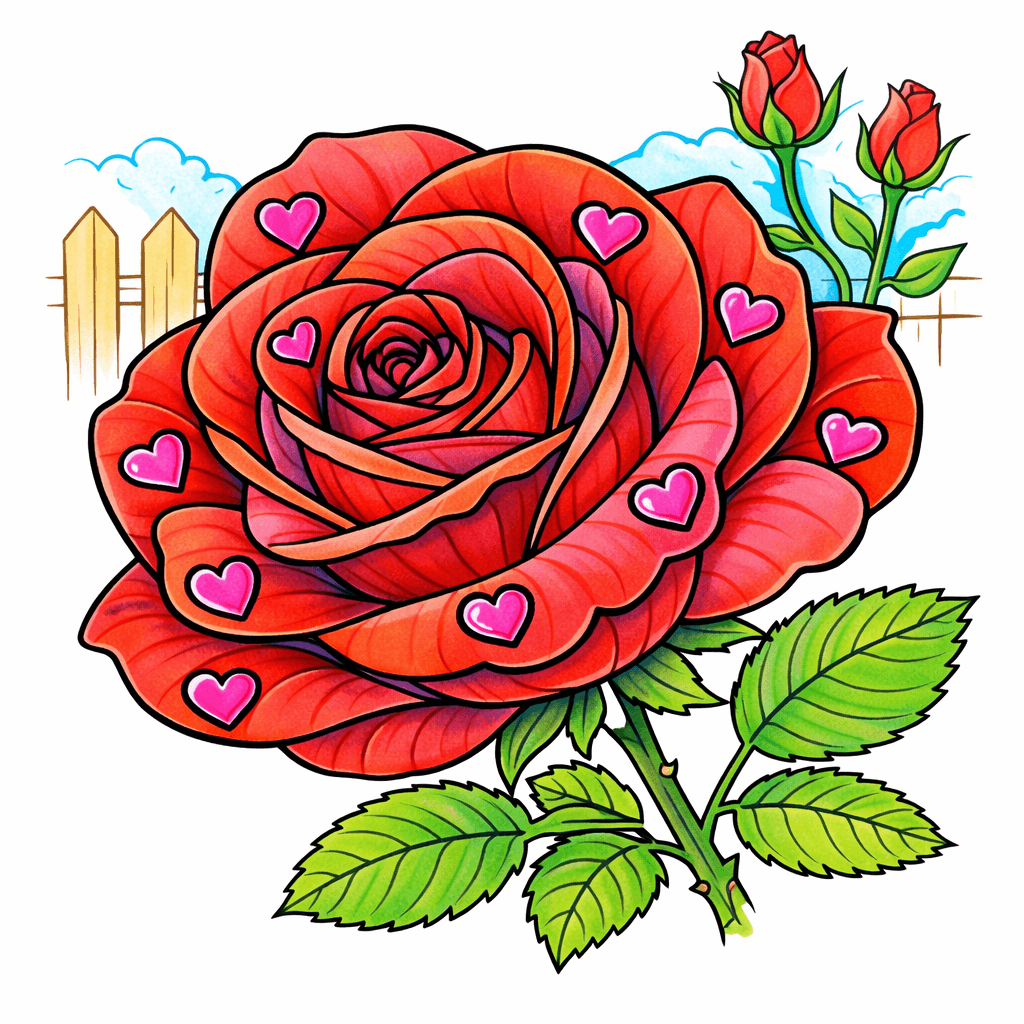 Rose coloring pages