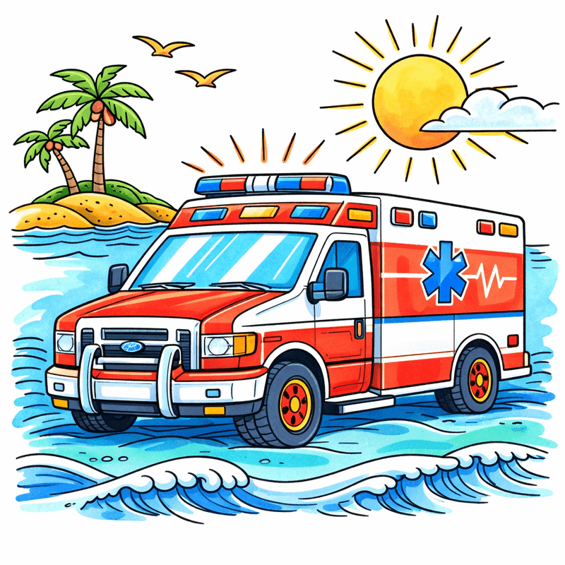 Ambulance coloring pages