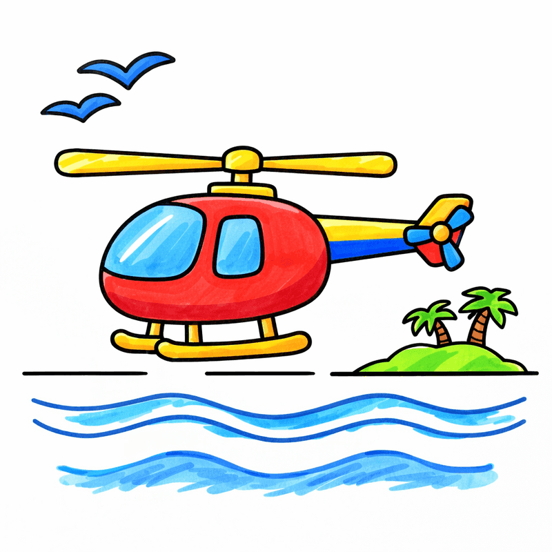 Helicopter coloring pages