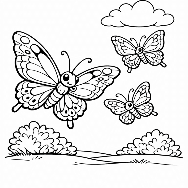 Free printable coloring page: A Butterfly Landing On A Sunflower, for ages 7-12