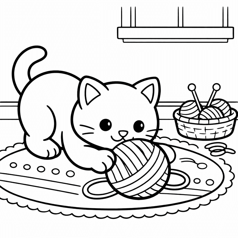 Free printable coloring page: Object Only: Two Cats Sitting Together, Simple And Adorable, No Background, for ages 3-6