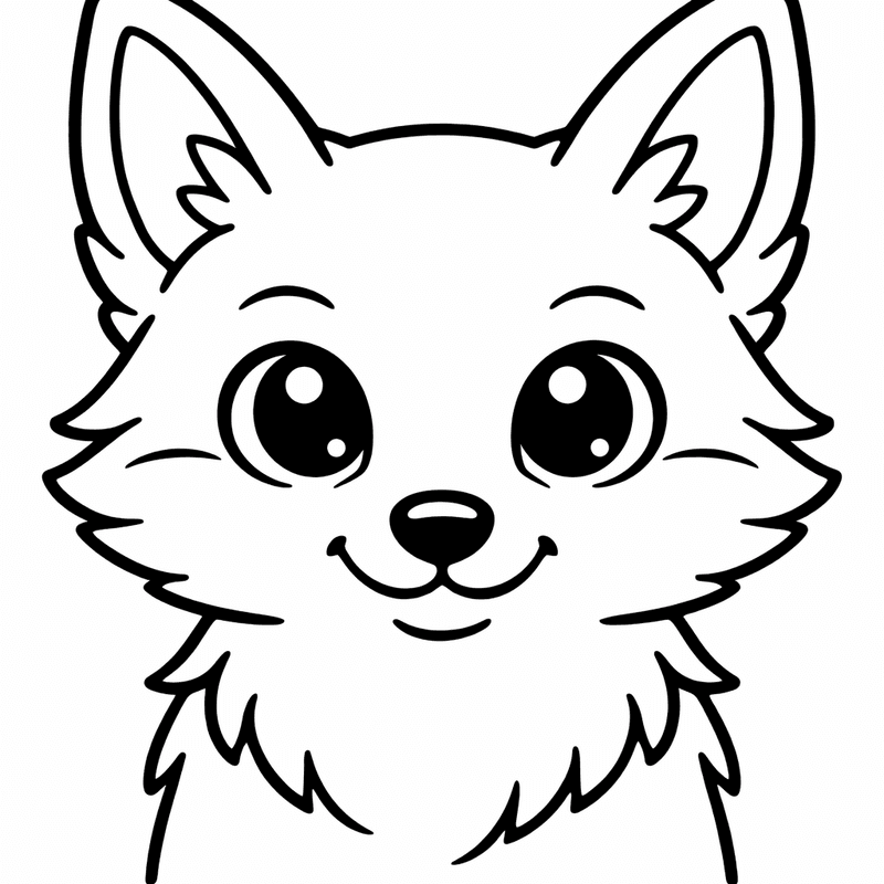Free printable coloring page: A Fox Sitting In Autumn Leaves, for ages 3-6