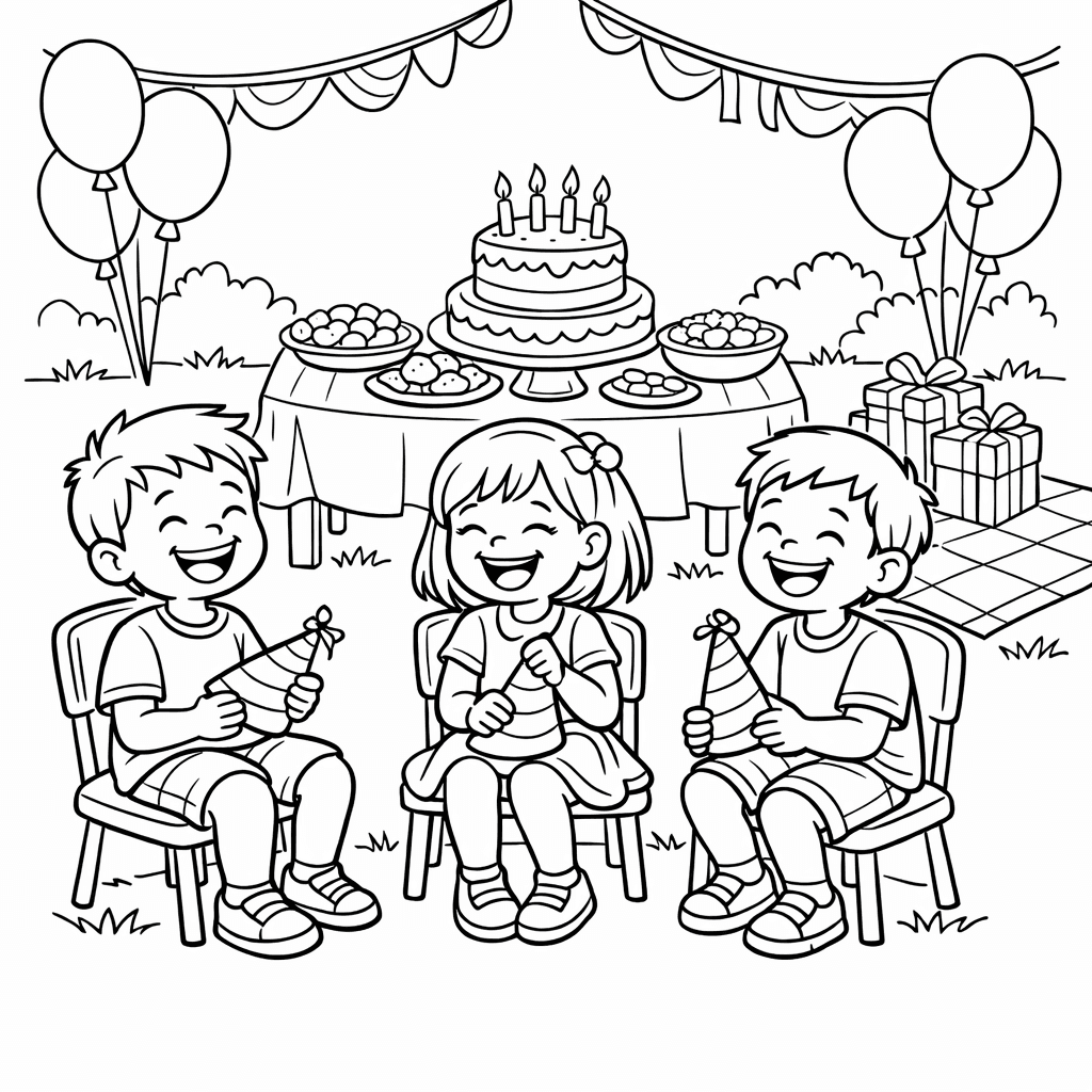 Free printable coloring page: Birthday Present, for ages 7-12