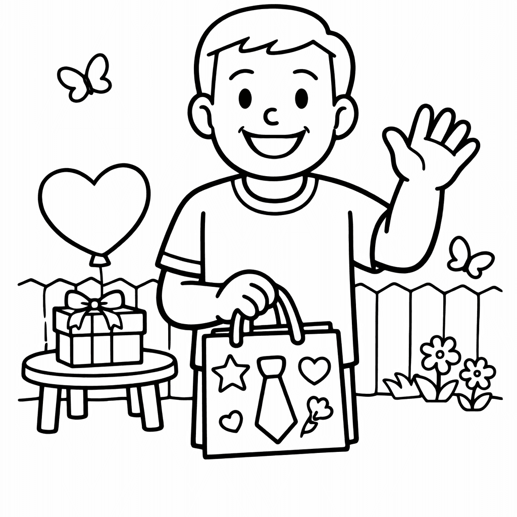 Free printable coloring page: Best Dad, for ages 3-6