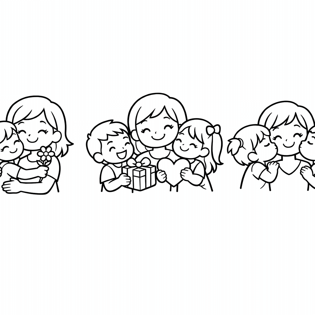 Free printable coloring page: Mothers Day Card, for ages 7-12