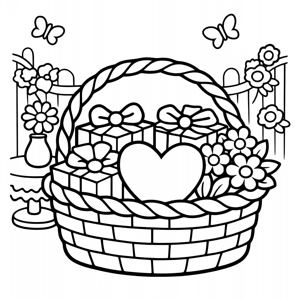Free printable coloring page: Object Only: Two Or Three Mother's Days Side…, for ages 3-6