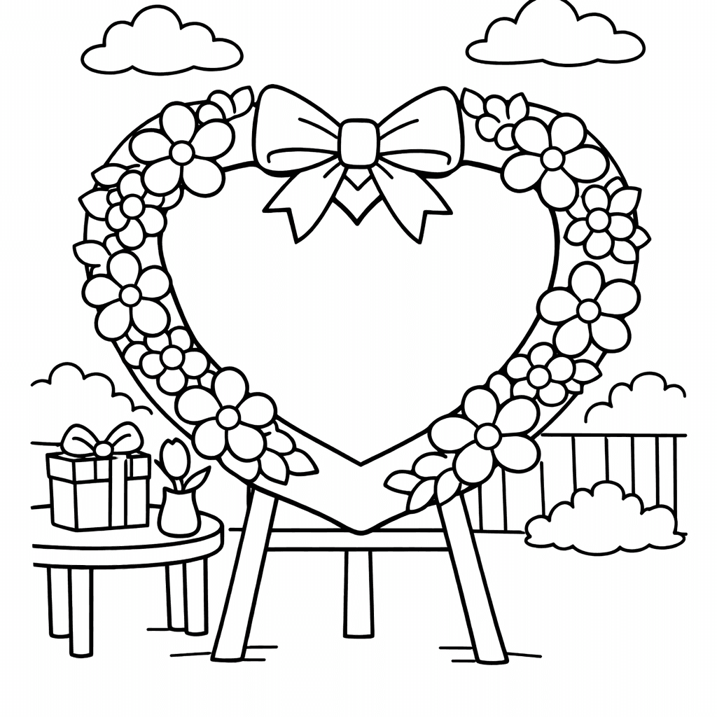 Free printable coloring page: Object Only: Two Or Three Mother's Days Side…, for ages 3-6