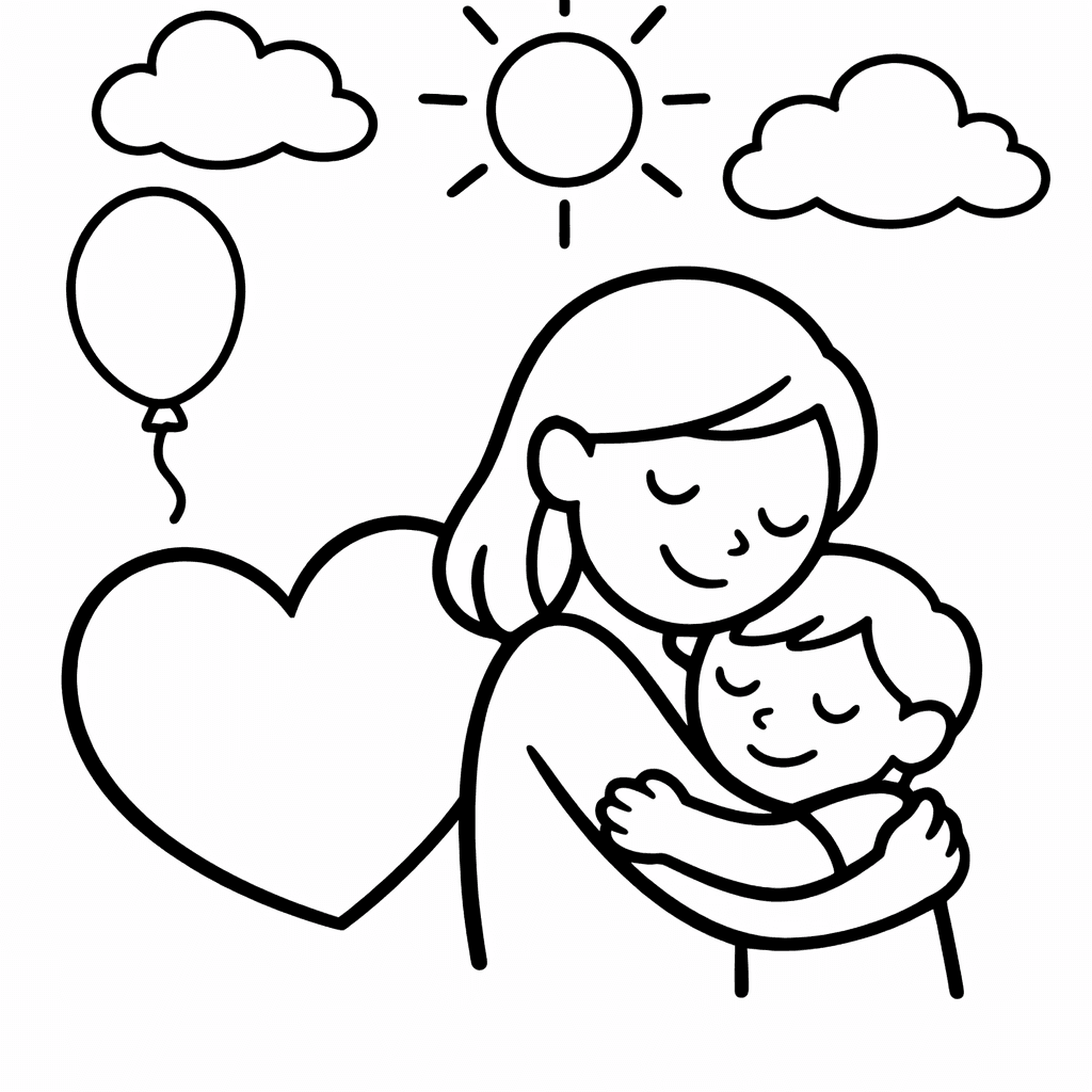 Free printable coloring page: Flowers For Mom, for ages 3-6