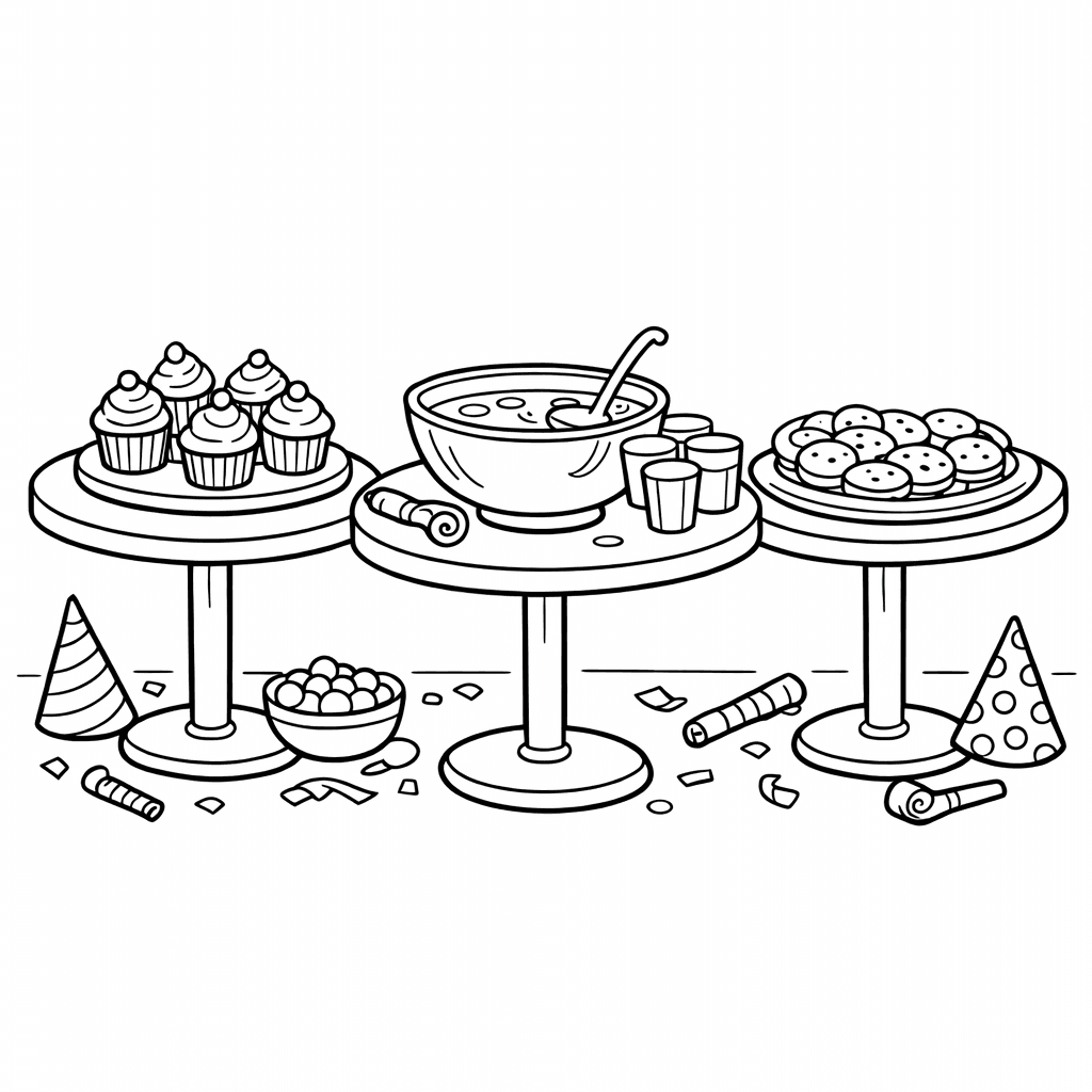 Free printable coloring page: Party Balloons, for ages 7-12