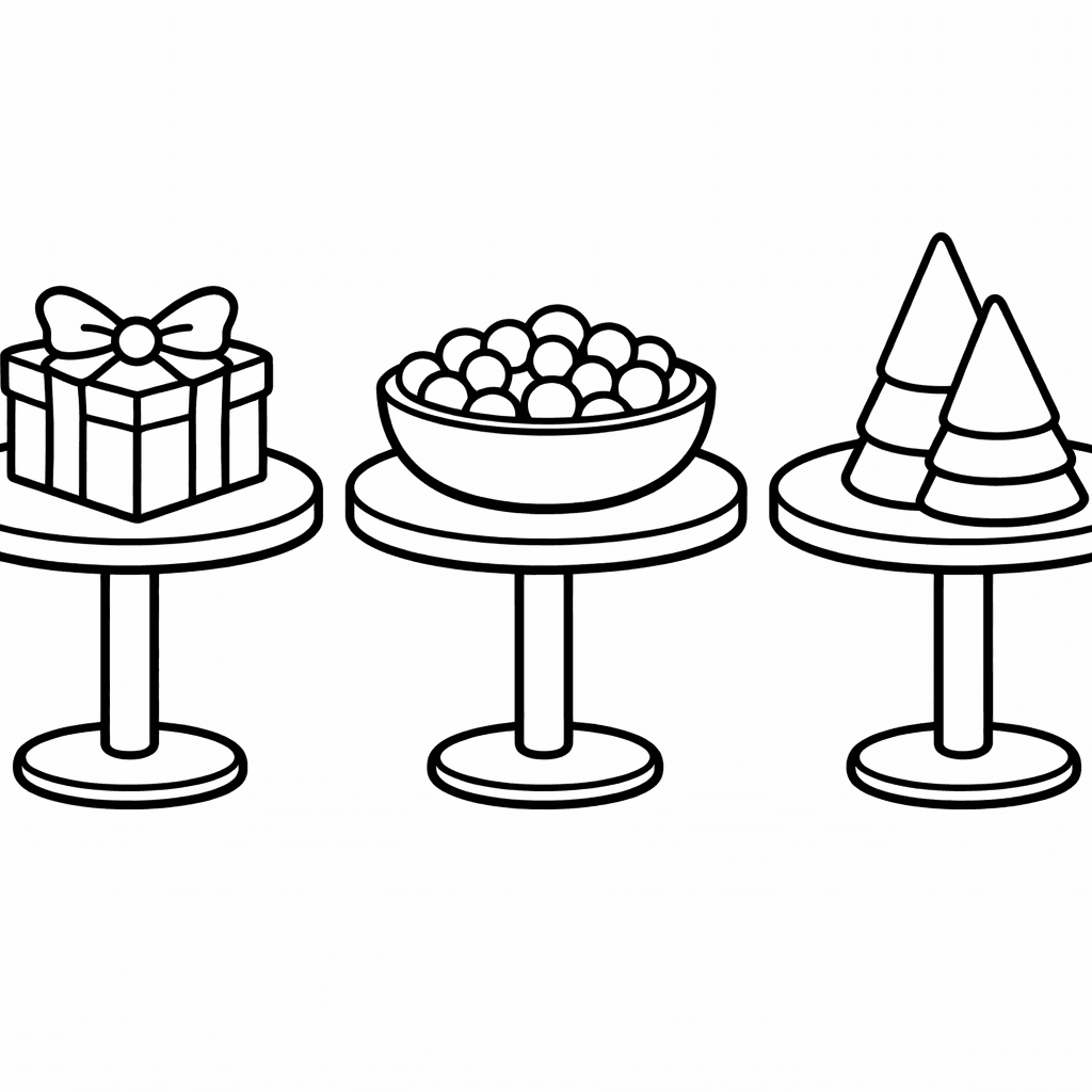 Free printable coloring page: Party Streamers, for ages 3-6
