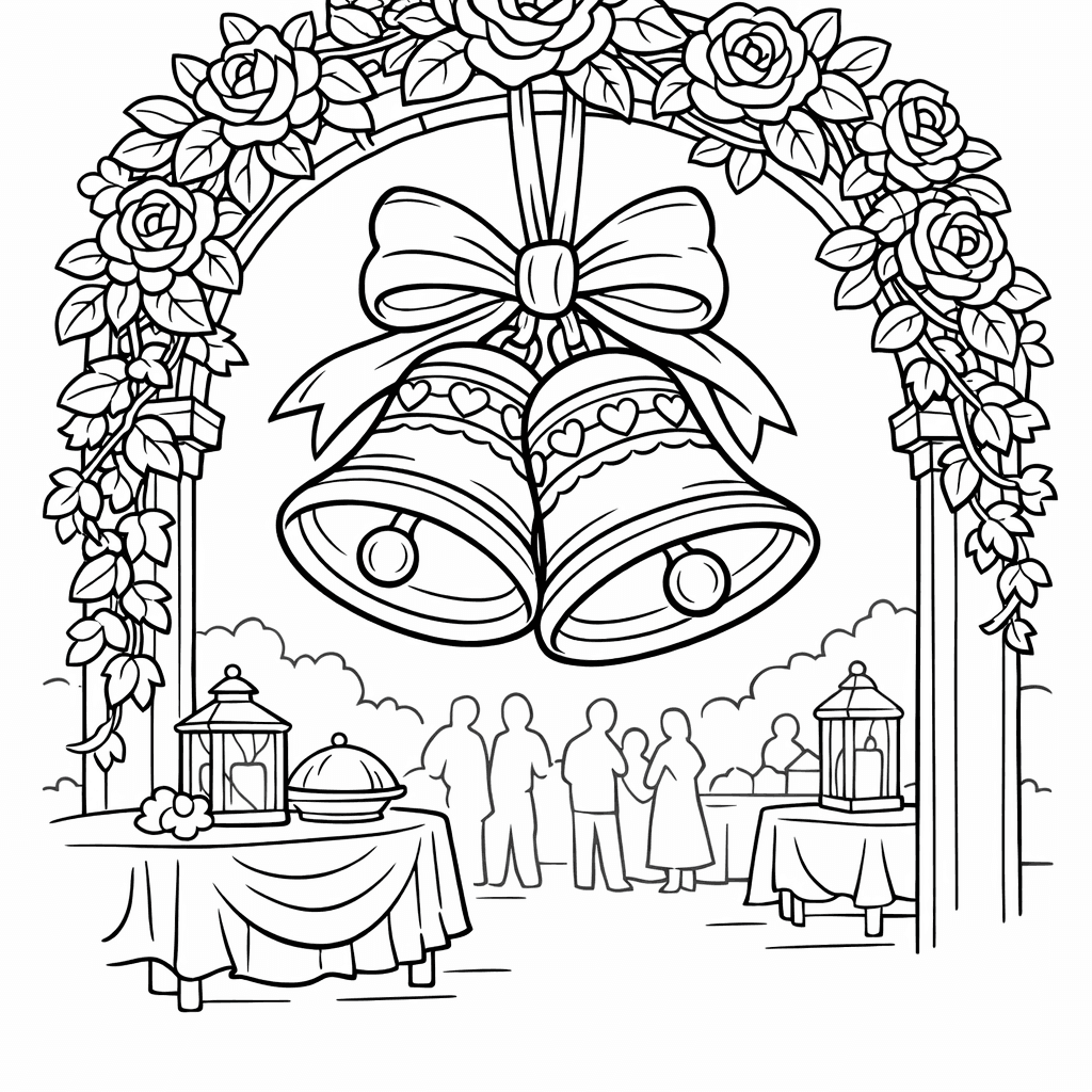 Free printable coloring page: Wedding Bouquet, for ages 7-12