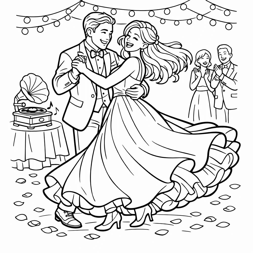 Free printable coloring page: Object Only: Two Or Three Weddings Side By…, for ages 7-12