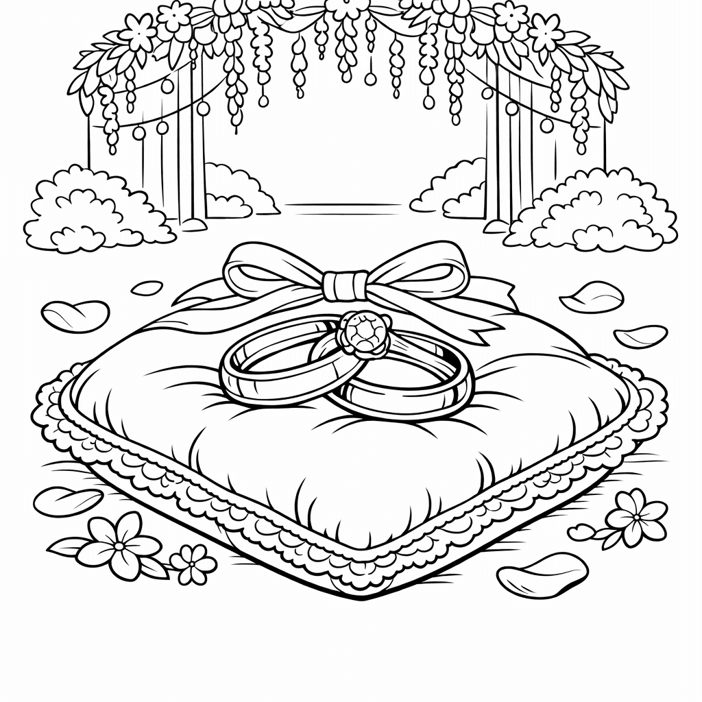 Free printable coloring page: Wedding Dove, for ages 7-12