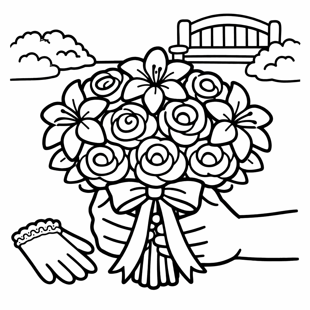 Free printable coloring page: Object Only: Two Or Three Weddings Side By…, for ages 3-6