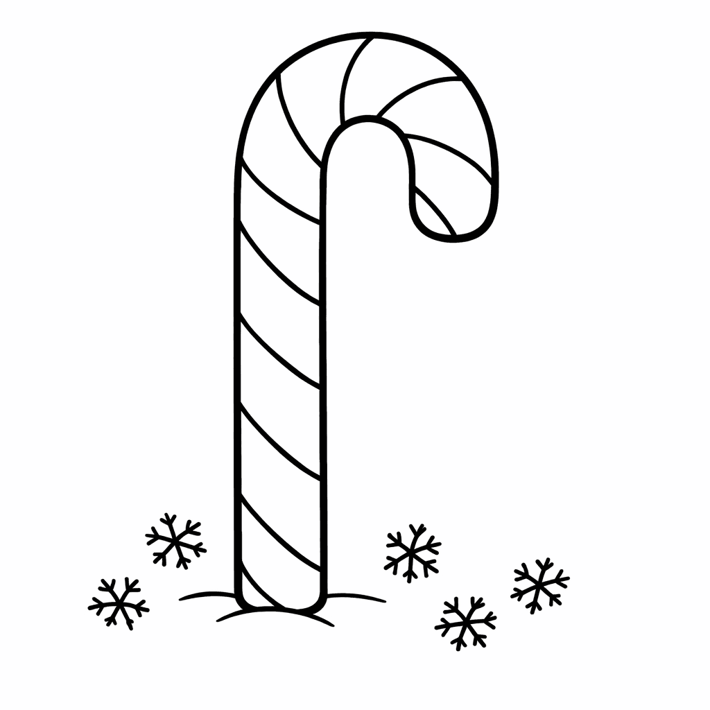 Candy Cane Coloring Page — Christmas Candy