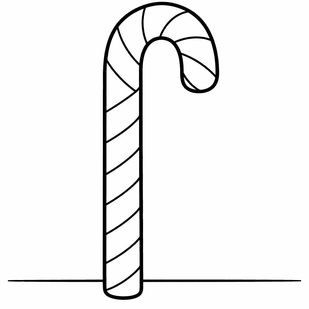 Candy Cane Coloring Page — Candy Cane Stripe