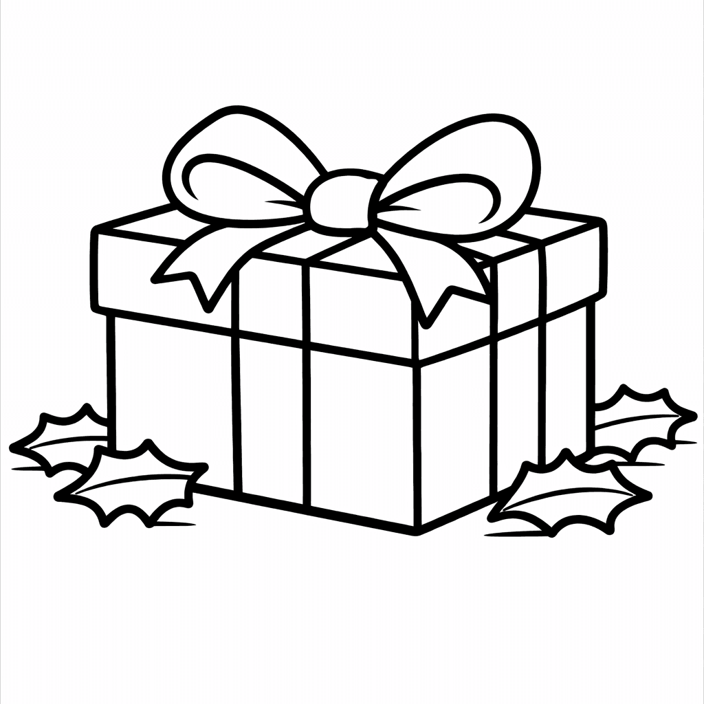 Gift Coloring Page — Gift Simple