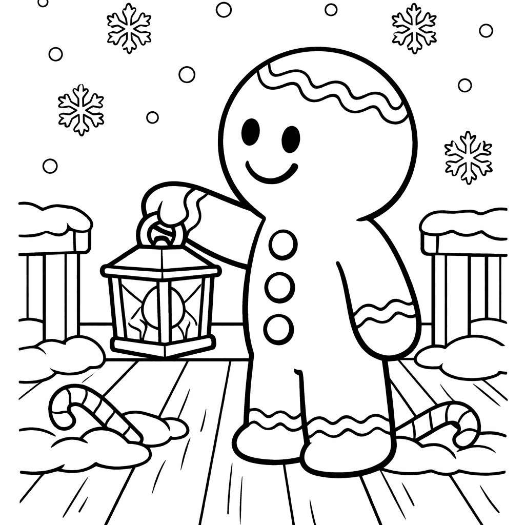 Gingerbread Coloring Page — Gingerbread Cookie