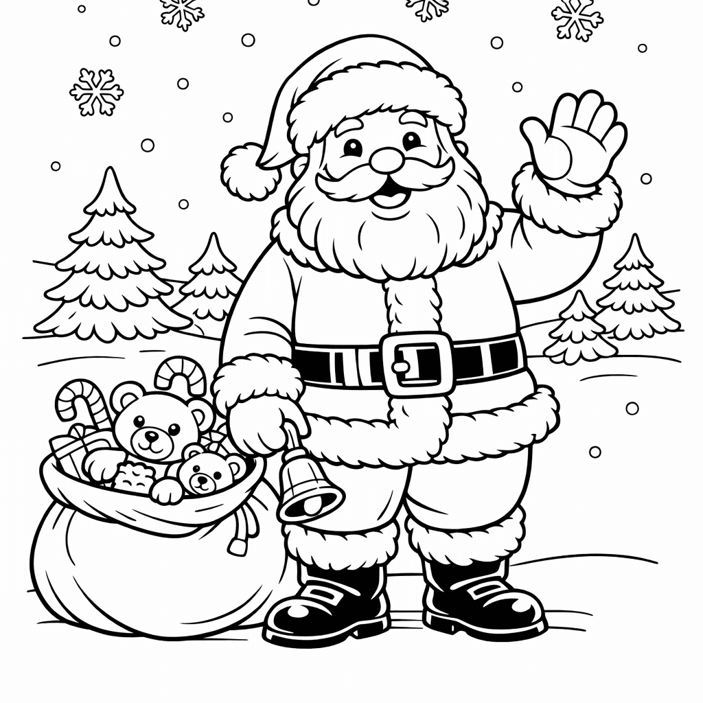 Free printable coloring page: Santa Face, for ages 7-12
