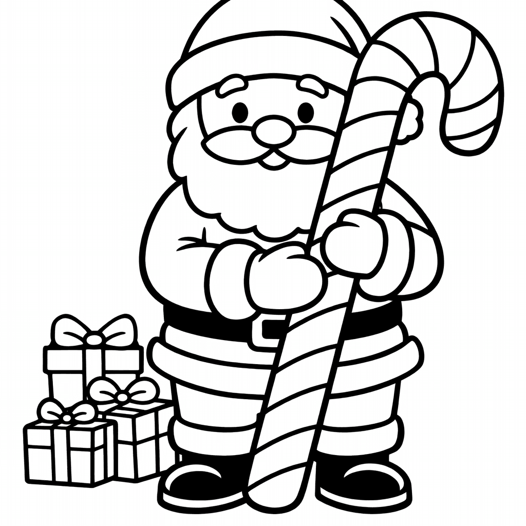 Free printable coloring page: Santa Simple, for ages 3-6