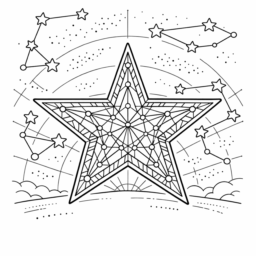 Star Coloring Page — Object Only: Two Or Three Stars Side By…