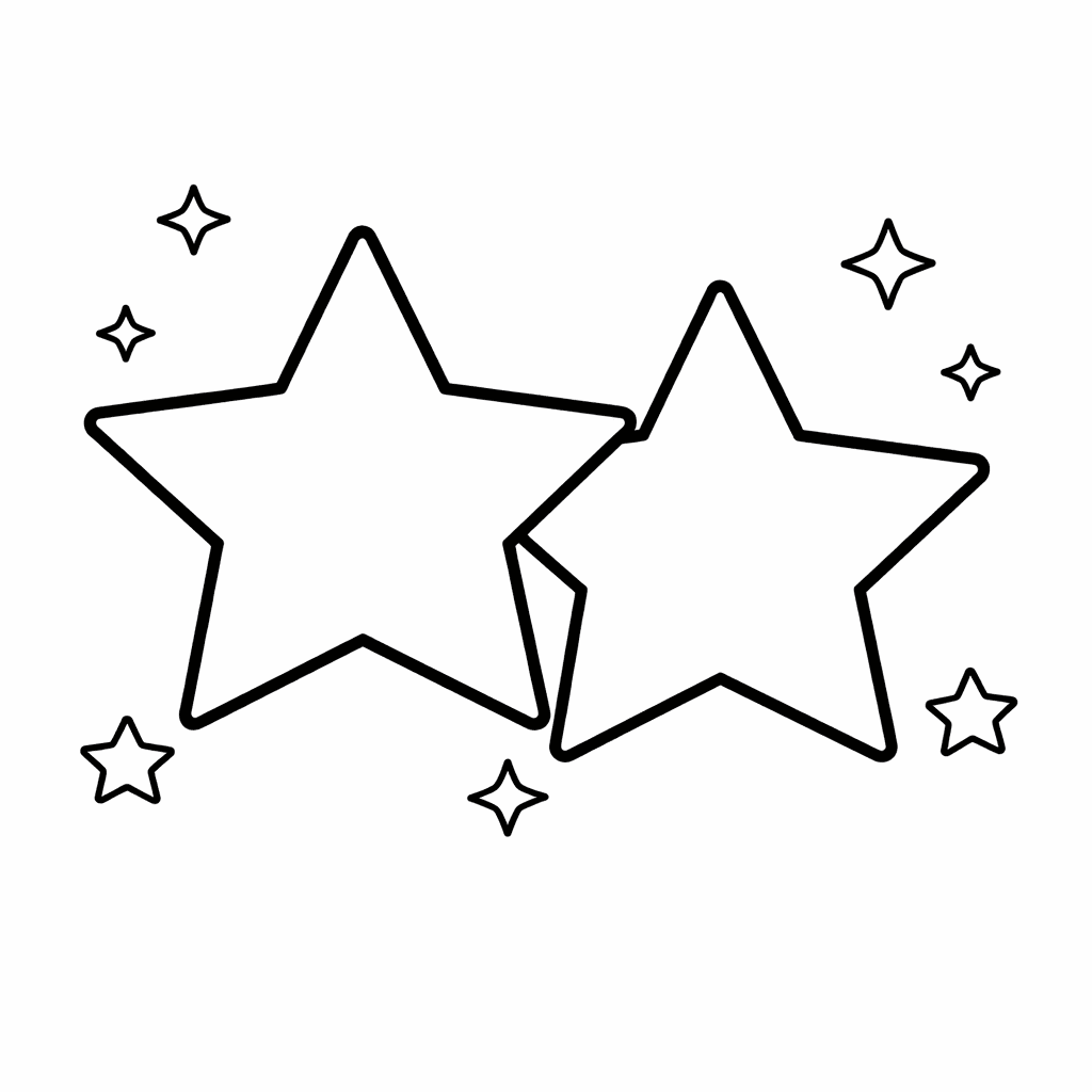 Free printable coloring page: Star Simple, for ages 3-6
