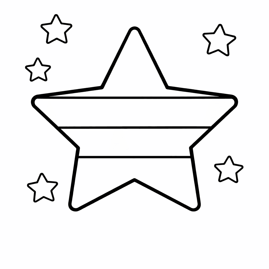 Star Coloring Page — Object Only: Two Or Three Stars Side By…