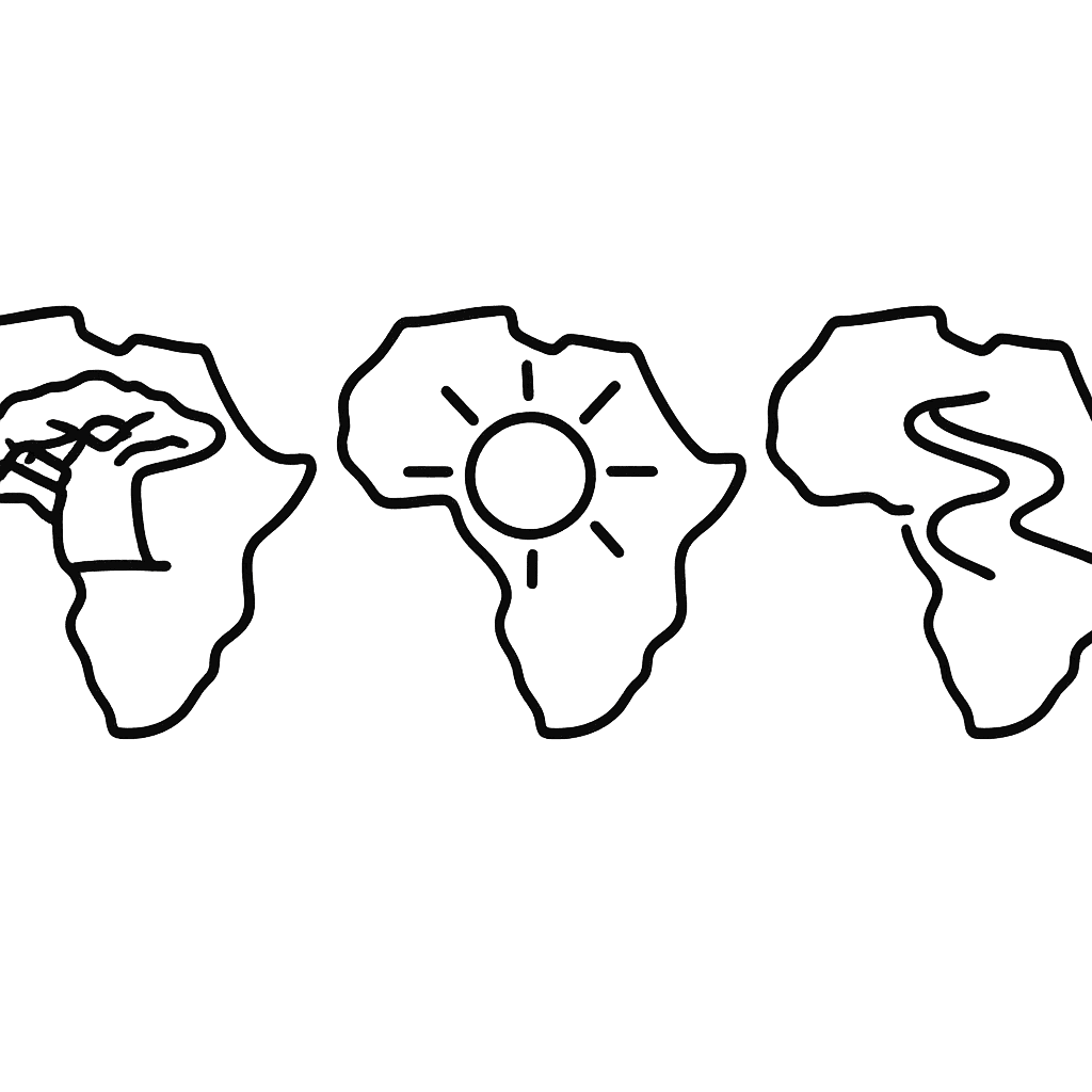 Free printable coloring page: Object Only: Two Or Three Africas Side By…, for ages 3-6