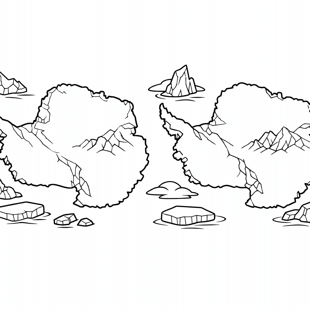 Free printable coloring page: Antarctica Outline, for ages 7-12