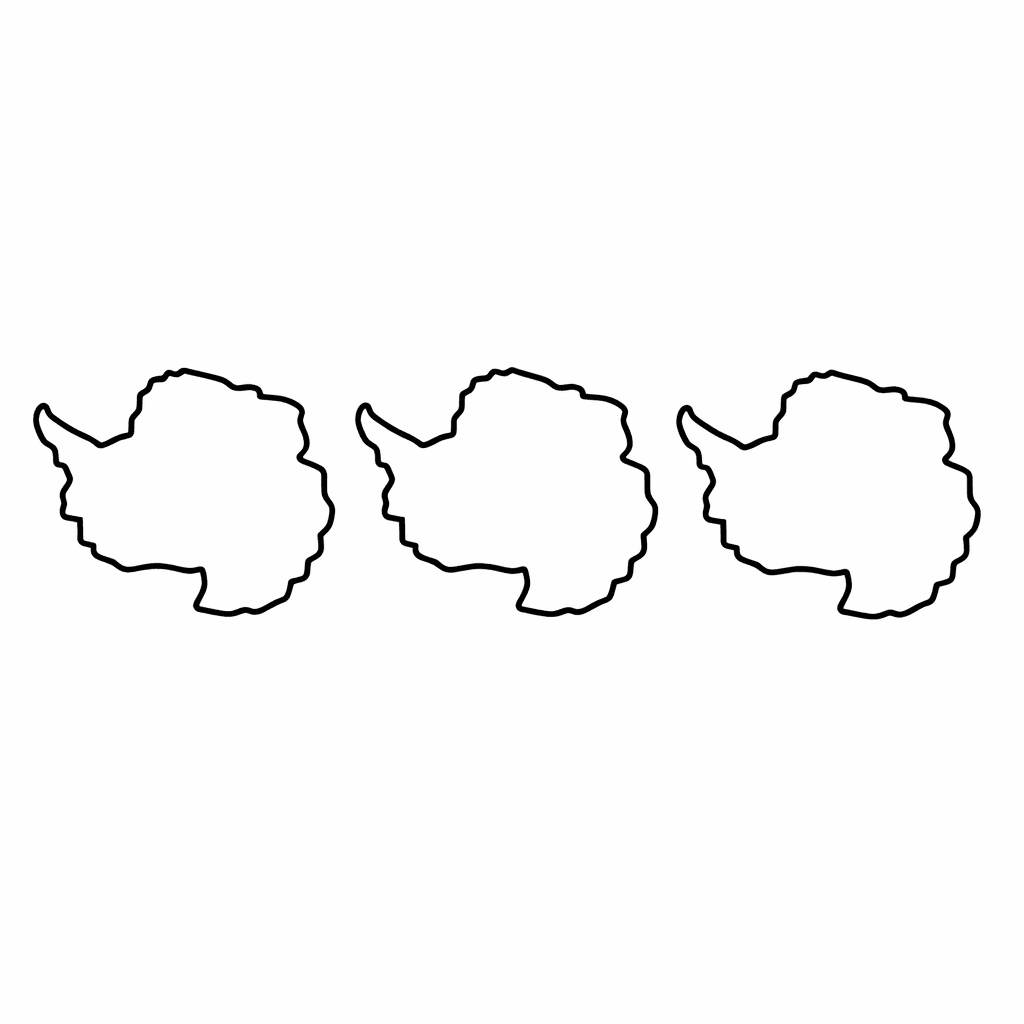 Free printable coloring page: Antarctica Map, for ages 3-6