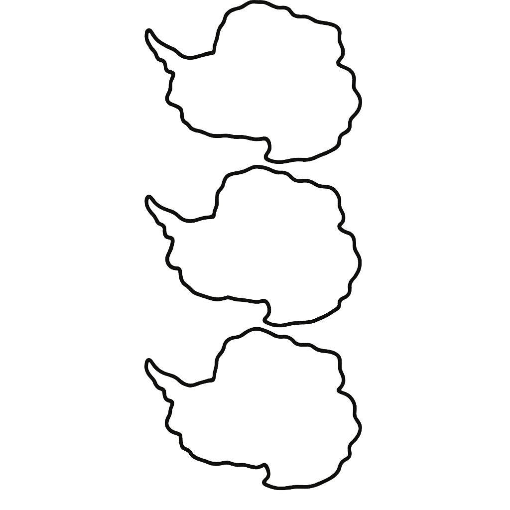 Free printable coloring page: Antarctica Outline Map, for ages 3-6
