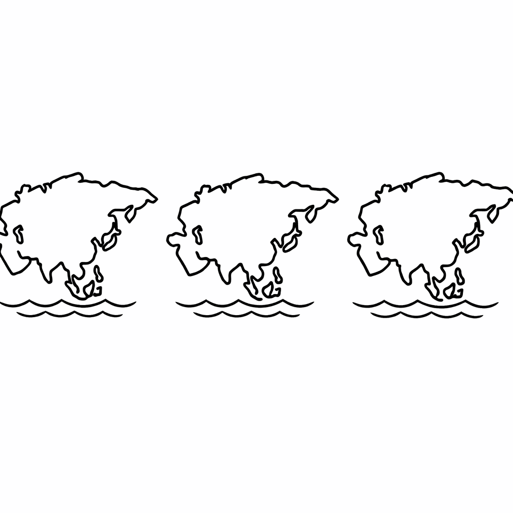 Free printable coloring page: Continent Map Simple, for ages 3-6