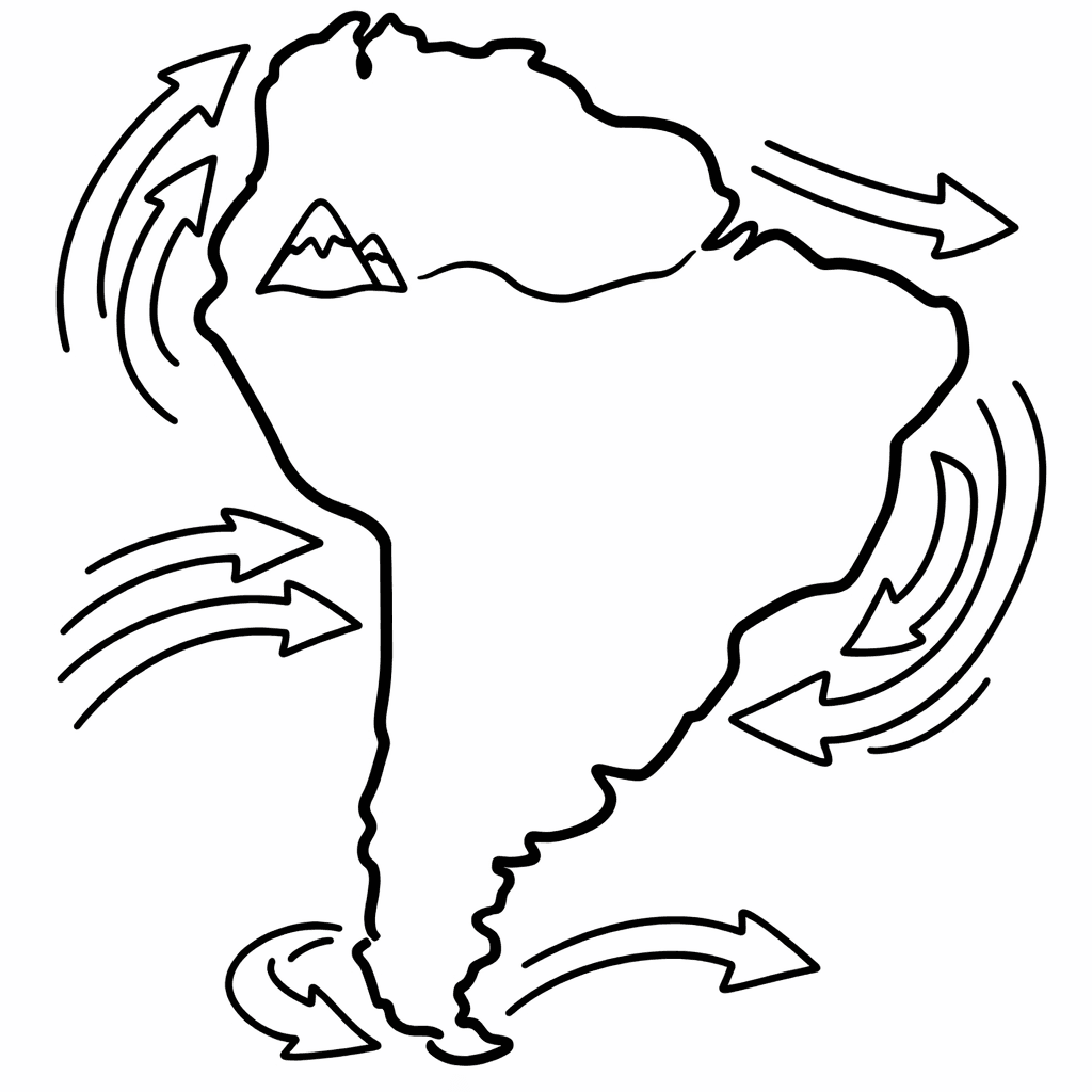 Free printable coloring page: Object Only: Two Or Three South Americas Side…, for ages 3-6