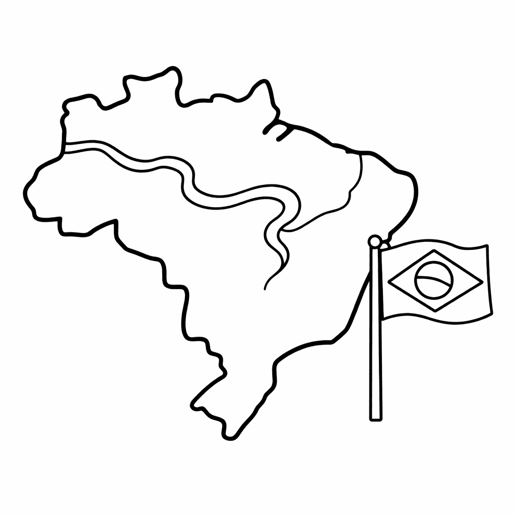 Free printable coloring page: Object Only: Two Or Three Brazils Side By…, for ages 3-6