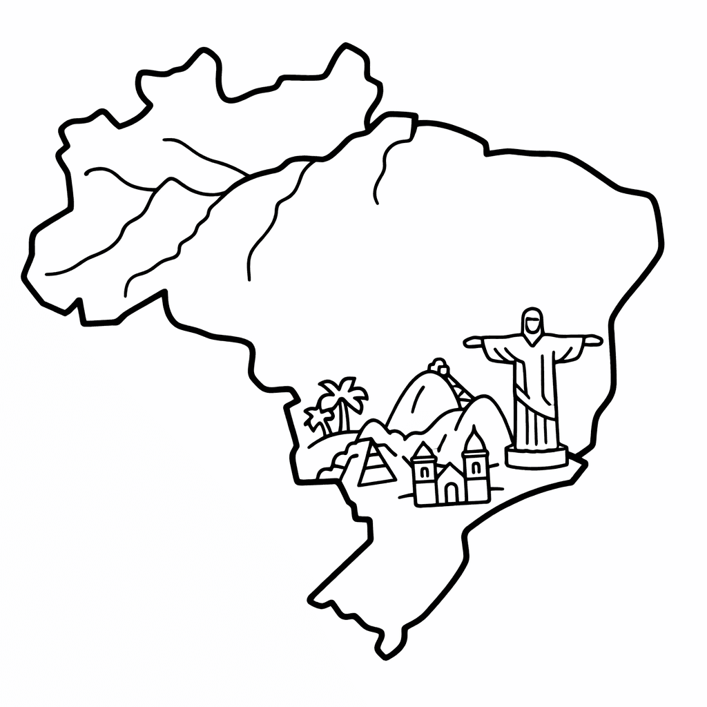 Brazil Coloring Page — Brazil And Amazon