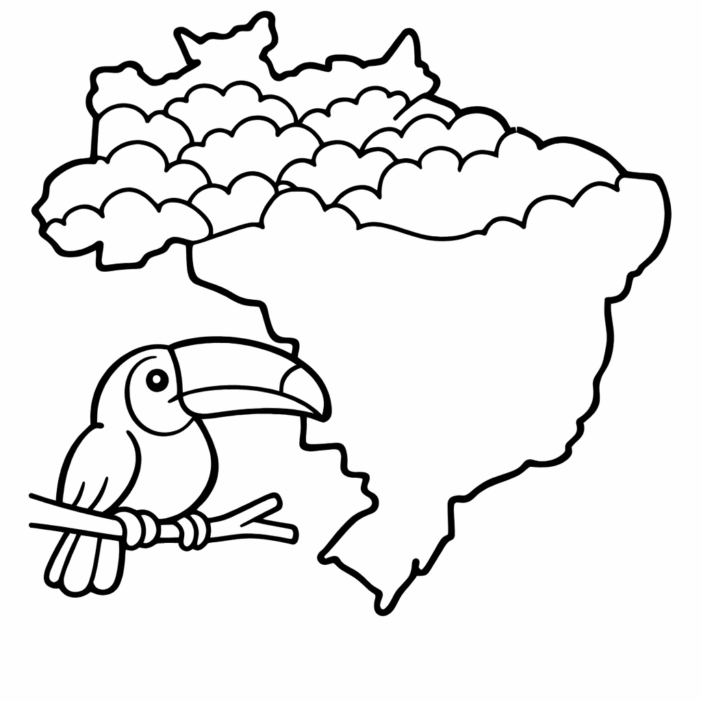 Brazil Coloring Page — Brazil Map