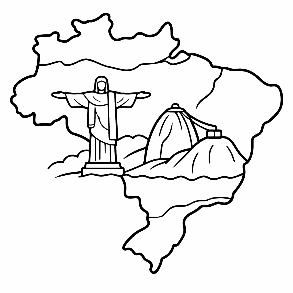 Brazil Coloring Page — Brazil Simple