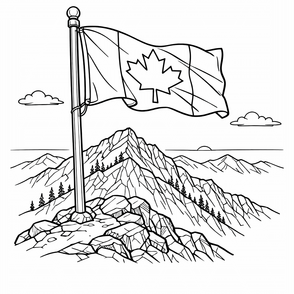 Free printable coloring page: Canada Map Outline, for ages 7-12