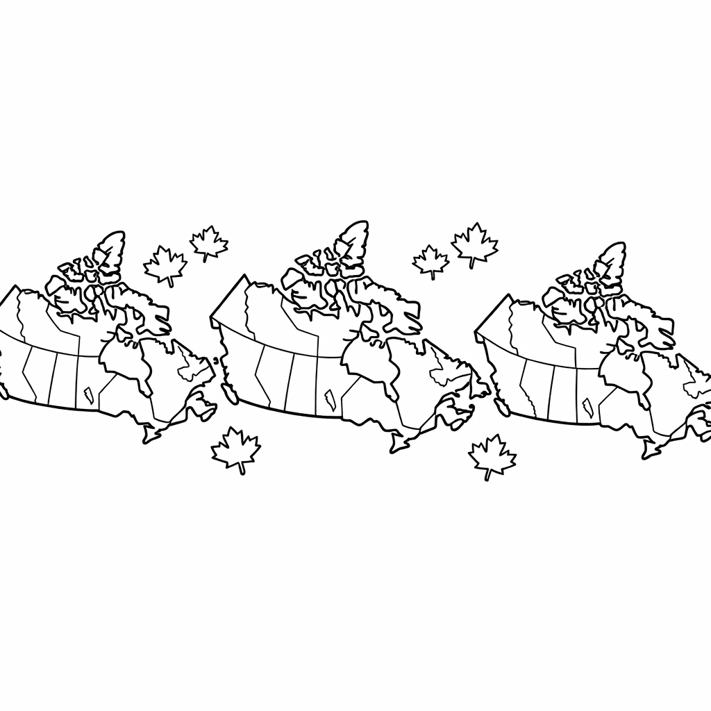 Free printable coloring page: Canada Simple, for ages 7-12
