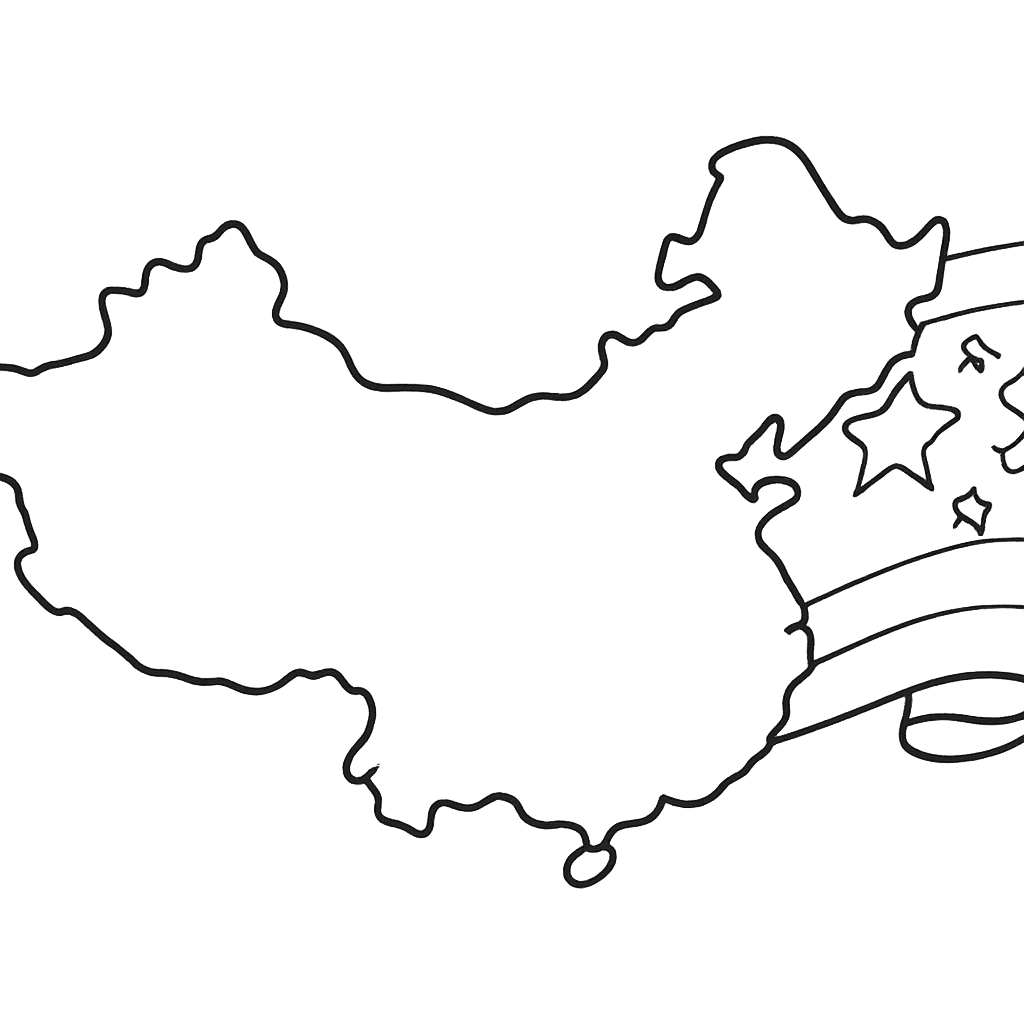 Free printable coloring page: China Simple, for ages 3-6
