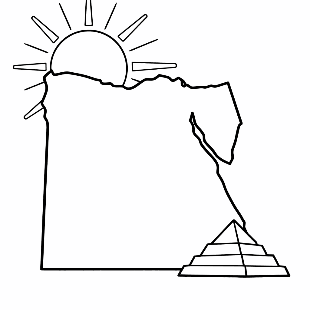 Egypt Coloring Page — Egypt Map Outline