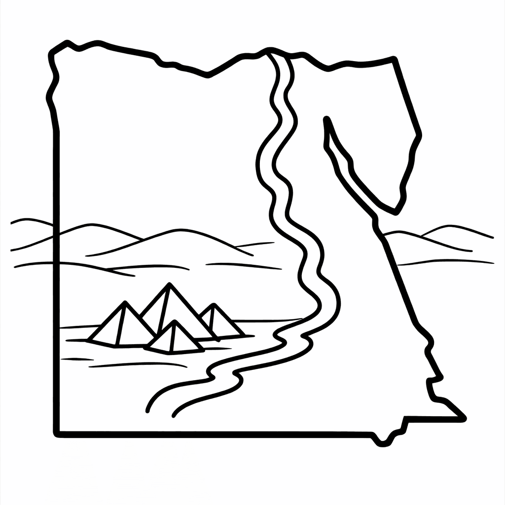 Egypt Coloring Page — Object Only: Two Or Three Egypts Side By…