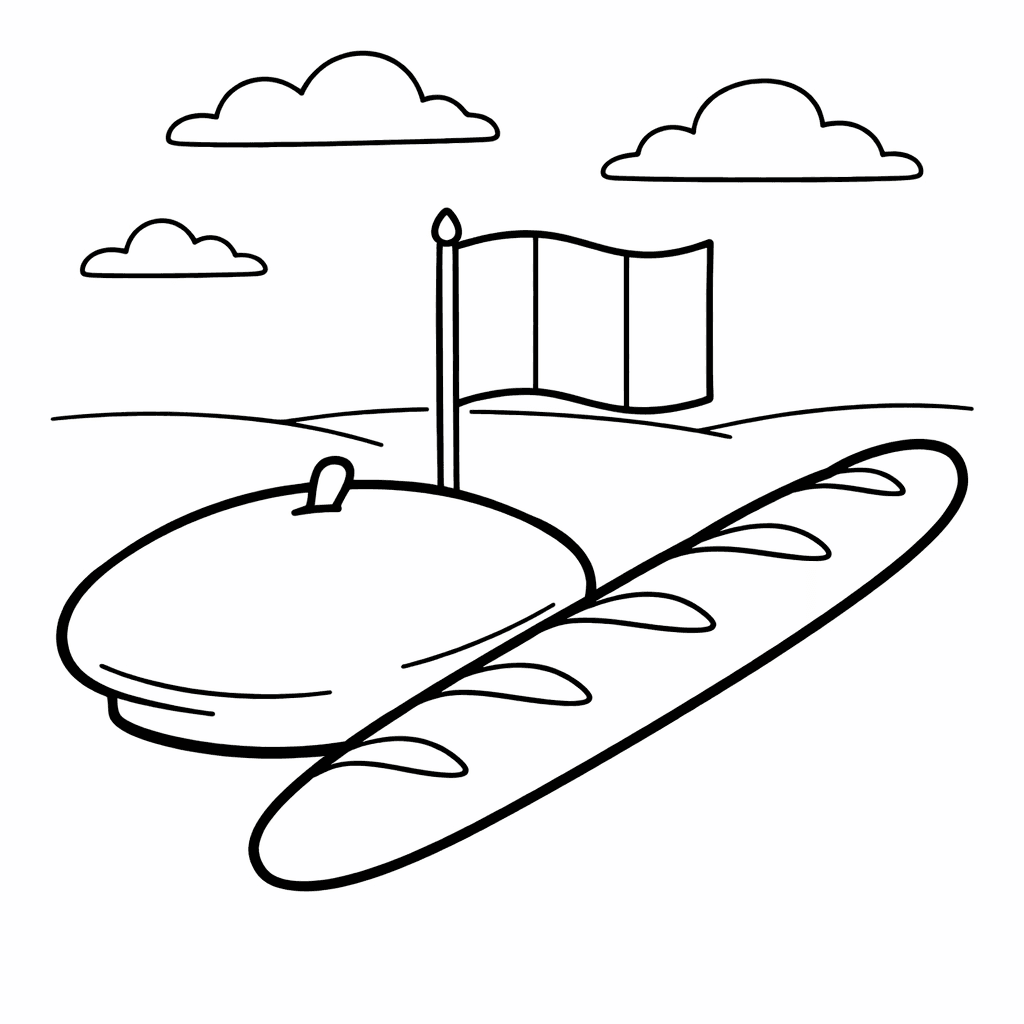 France Coloring Page — France And Eiffel