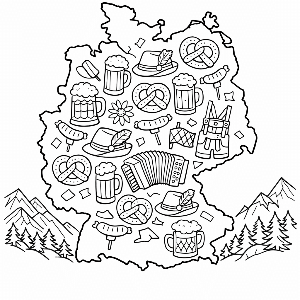 Free printable coloring page: Germany Flag, for ages 7-12