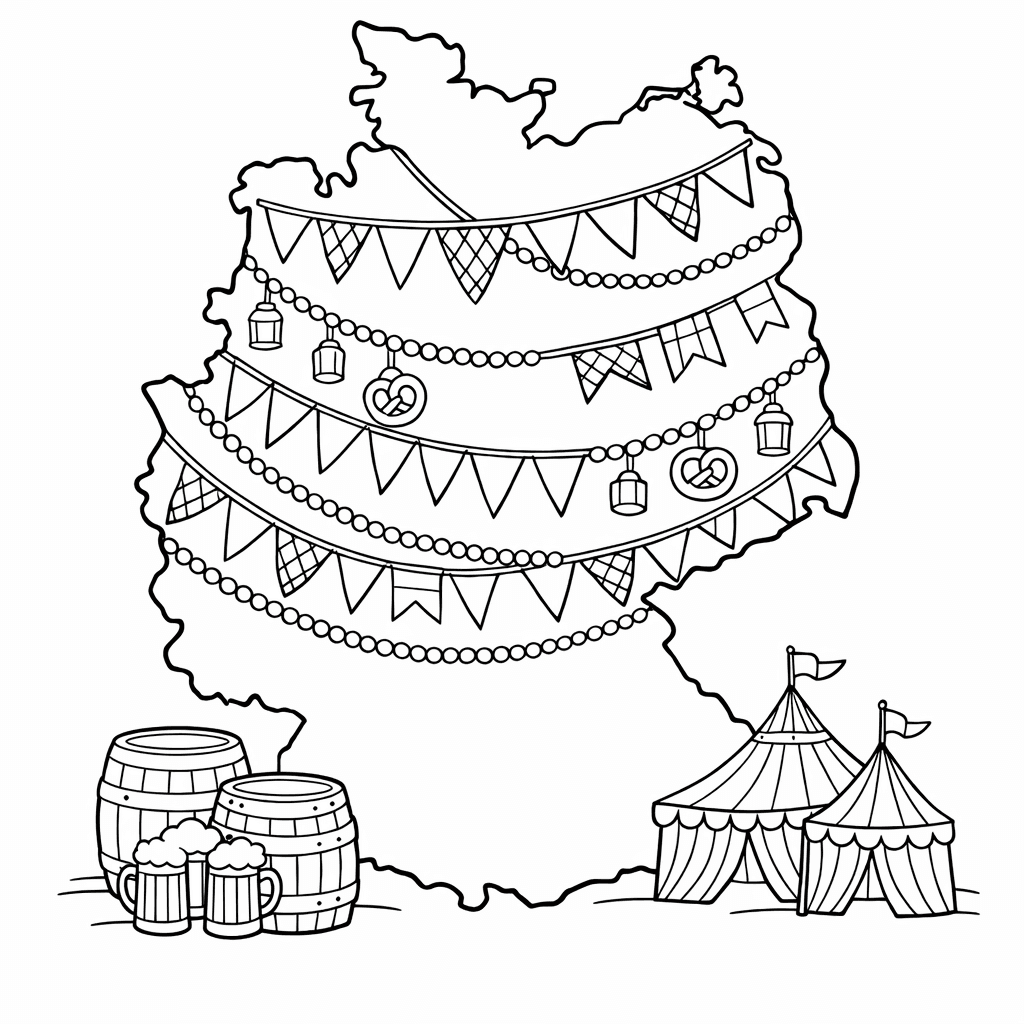 Free printable coloring page: Germany Outline, for ages 7-12