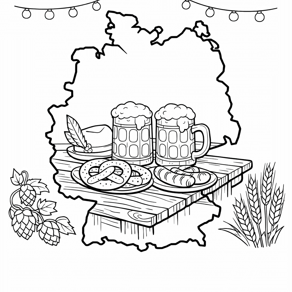 Free printable coloring page: Germany And Eagle, for ages 7-12