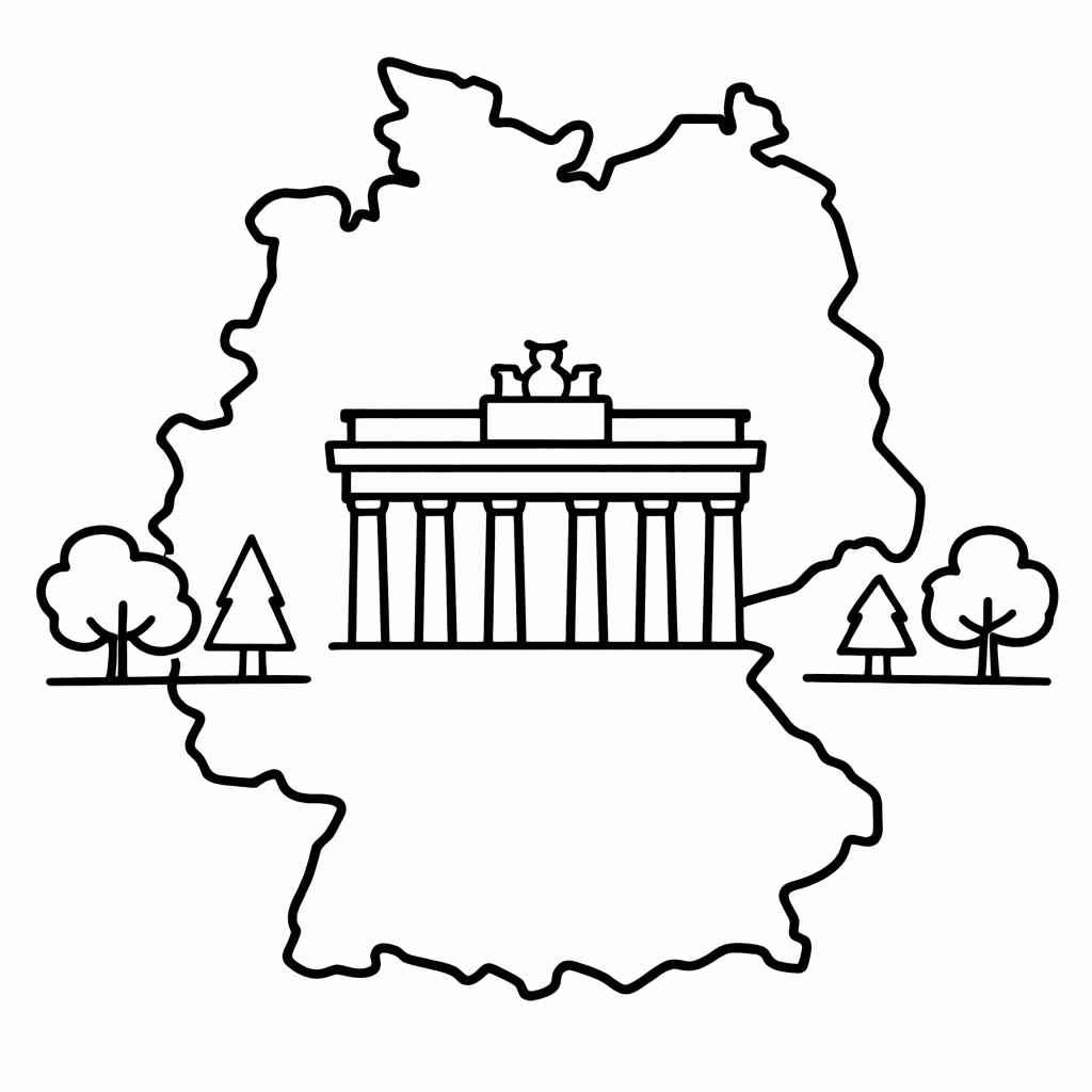 Free printable coloring page: Germany Outline, for ages 3-6