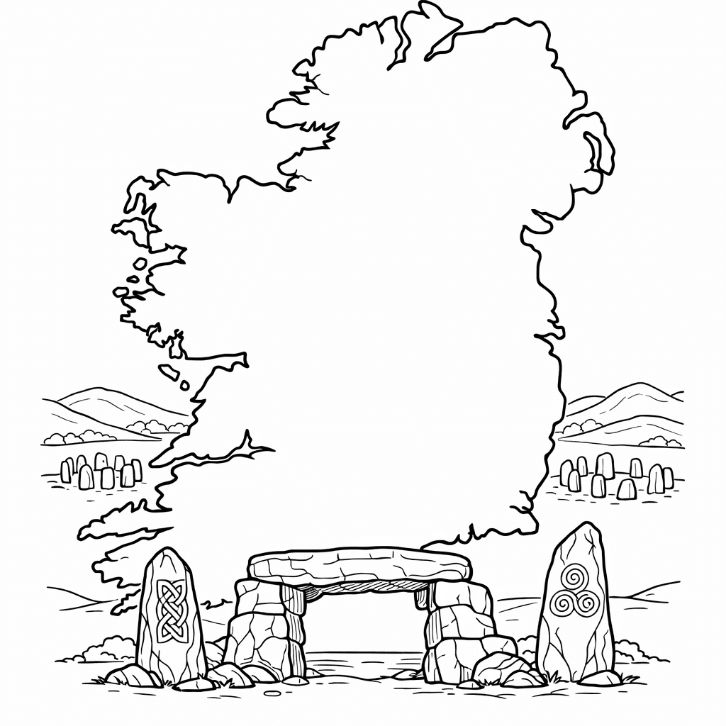 Free printable coloring page: Ireland Flag, for ages 7-12