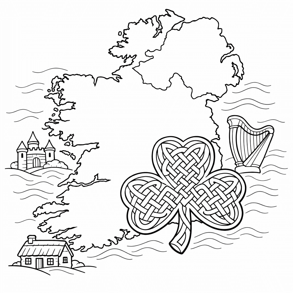 Free printable coloring page: Ireland Flag, for ages 7-12